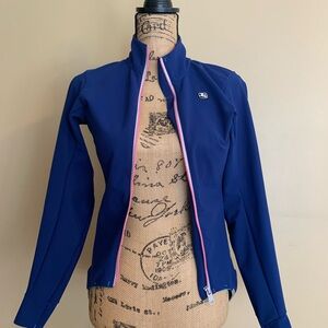 GIODANA ladies poly blend zip front cyclist blue jacket (size sm) LNWOT++